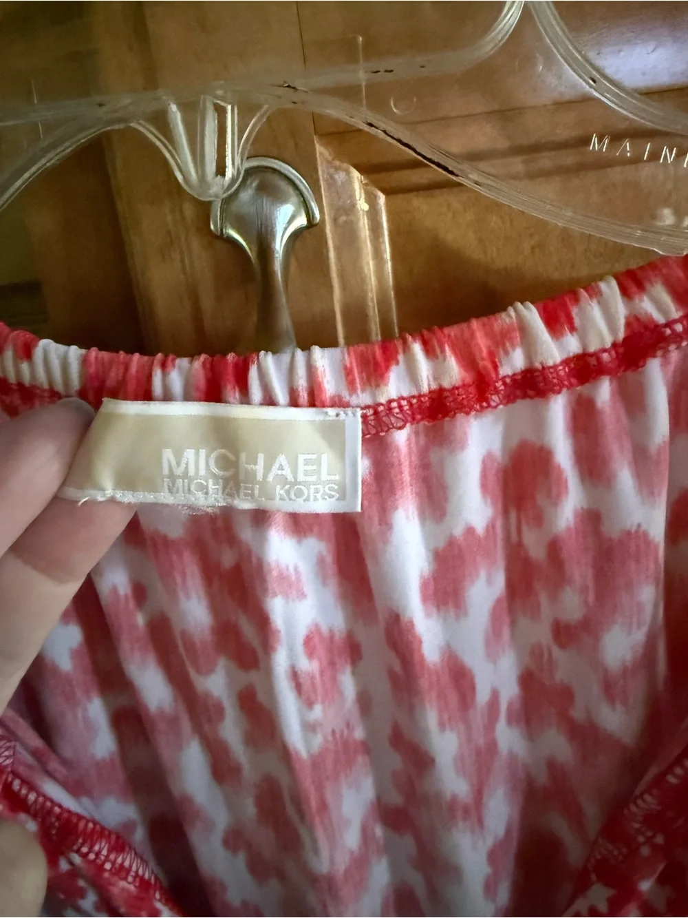 Michael Kors Red & White Patterned Sleeveless Swim Cover-Up